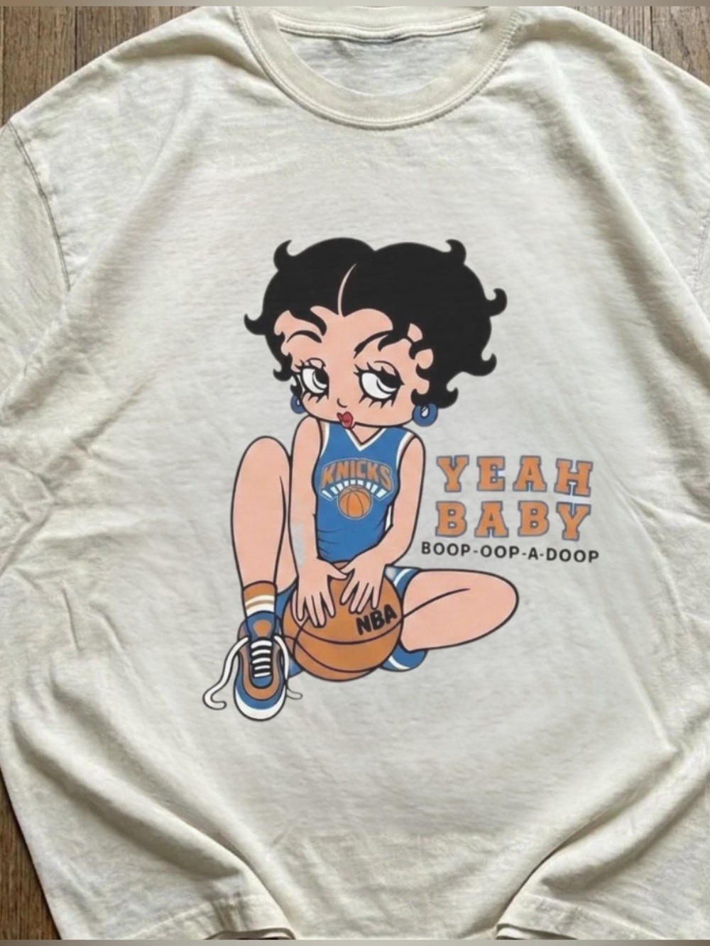 Cute Betty Basketball White Graphic Tee Unisex Game Day Shirt Unisex Size M